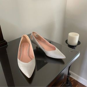 Light gray kitten heels
